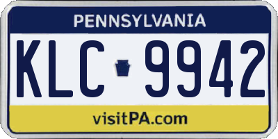 PA license plate KLC9942
