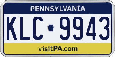 PA license plate KLC9943