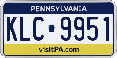 PA license plate KLC9951