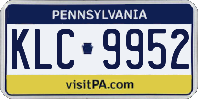 PA license plate KLC9952