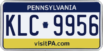 PA license plate KLC9956