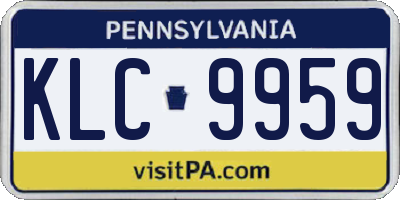 PA license plate KLC9959