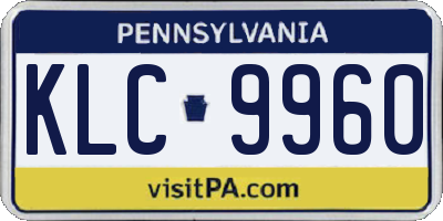 PA license plate KLC9960
