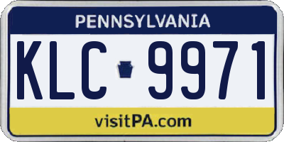 PA license plate KLC9971