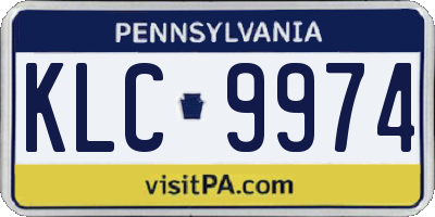 PA license plate KLC9974