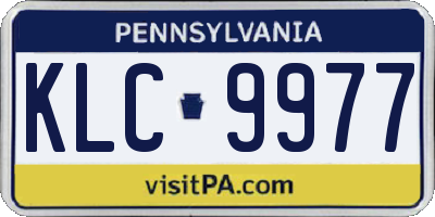 PA license plate KLC9977