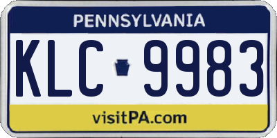 PA license plate KLC9983
