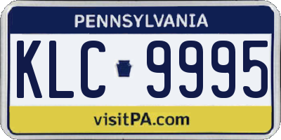 PA license plate KLC9995