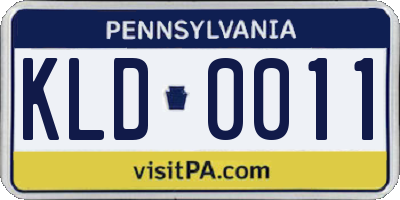 PA license plate KLD0011
