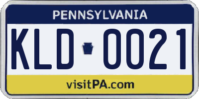 PA license plate KLD0021