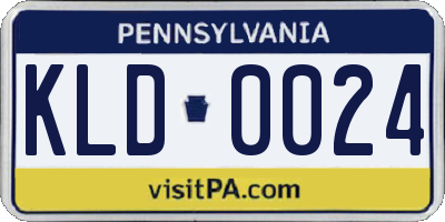 PA license plate KLD0024