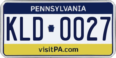 PA license plate KLD0027