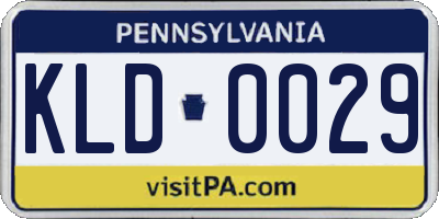 PA license plate KLD0029