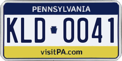 PA license plate KLD0041