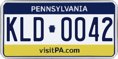PA license plate KLD0042