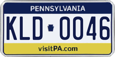 PA license plate KLD0046