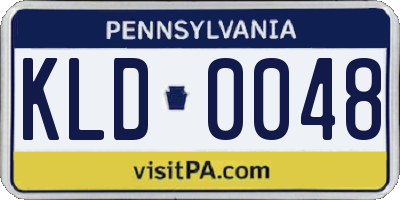 PA license plate KLD0048