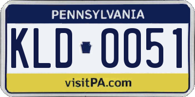 PA license plate KLD0051