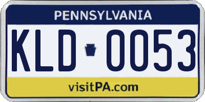 PA license plate KLD0053