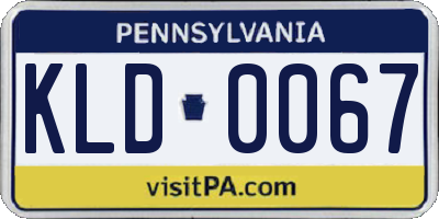 PA license plate KLD0067