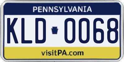 PA license plate KLD0068