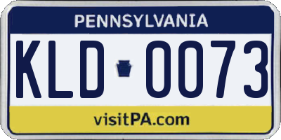 PA license plate KLD0073
