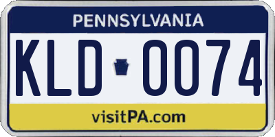 PA license plate KLD0074