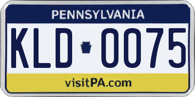 PA license plate KLD0075