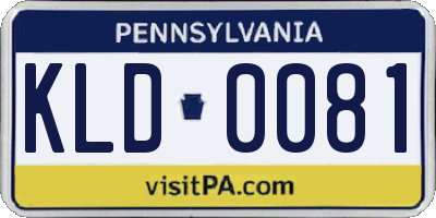 PA license plate KLD0081