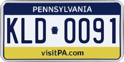PA license plate KLD0091