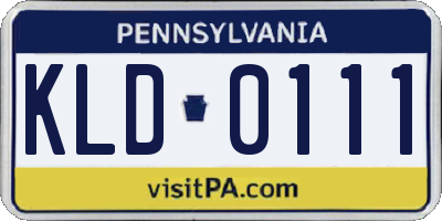 PA license plate KLD0111