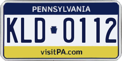 PA license plate KLD0112