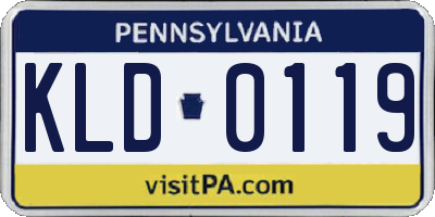 PA license plate KLD0119