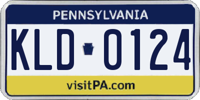 PA license plate KLD0124
