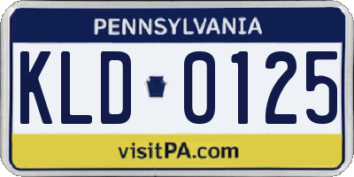 PA license plate KLD0125