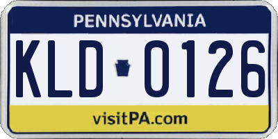 PA license plate KLD0126