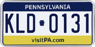 PA license plate KLD0131