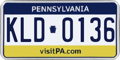 PA license plate KLD0136
