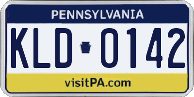 PA license plate KLD0142