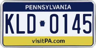 PA license plate KLD0145