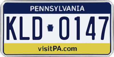 PA license plate KLD0147