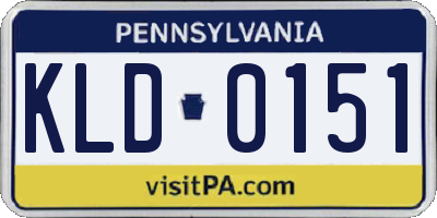 PA license plate KLD0151
