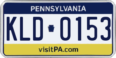 PA license plate KLD0153
