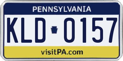 PA license plate KLD0157