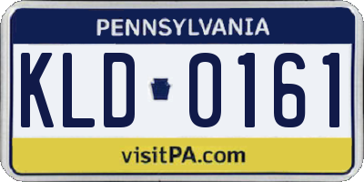 PA license plate KLD0161