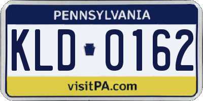 PA license plate KLD0162