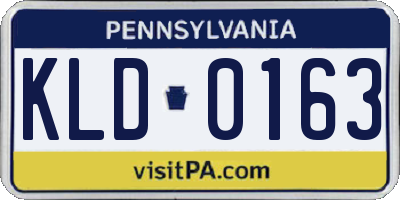 PA license plate KLD0163