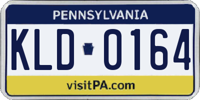PA license plate KLD0164
