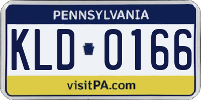 PA license plate KLD0166