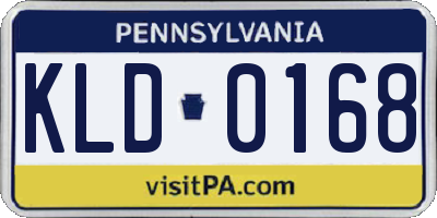 PA license plate KLD0168